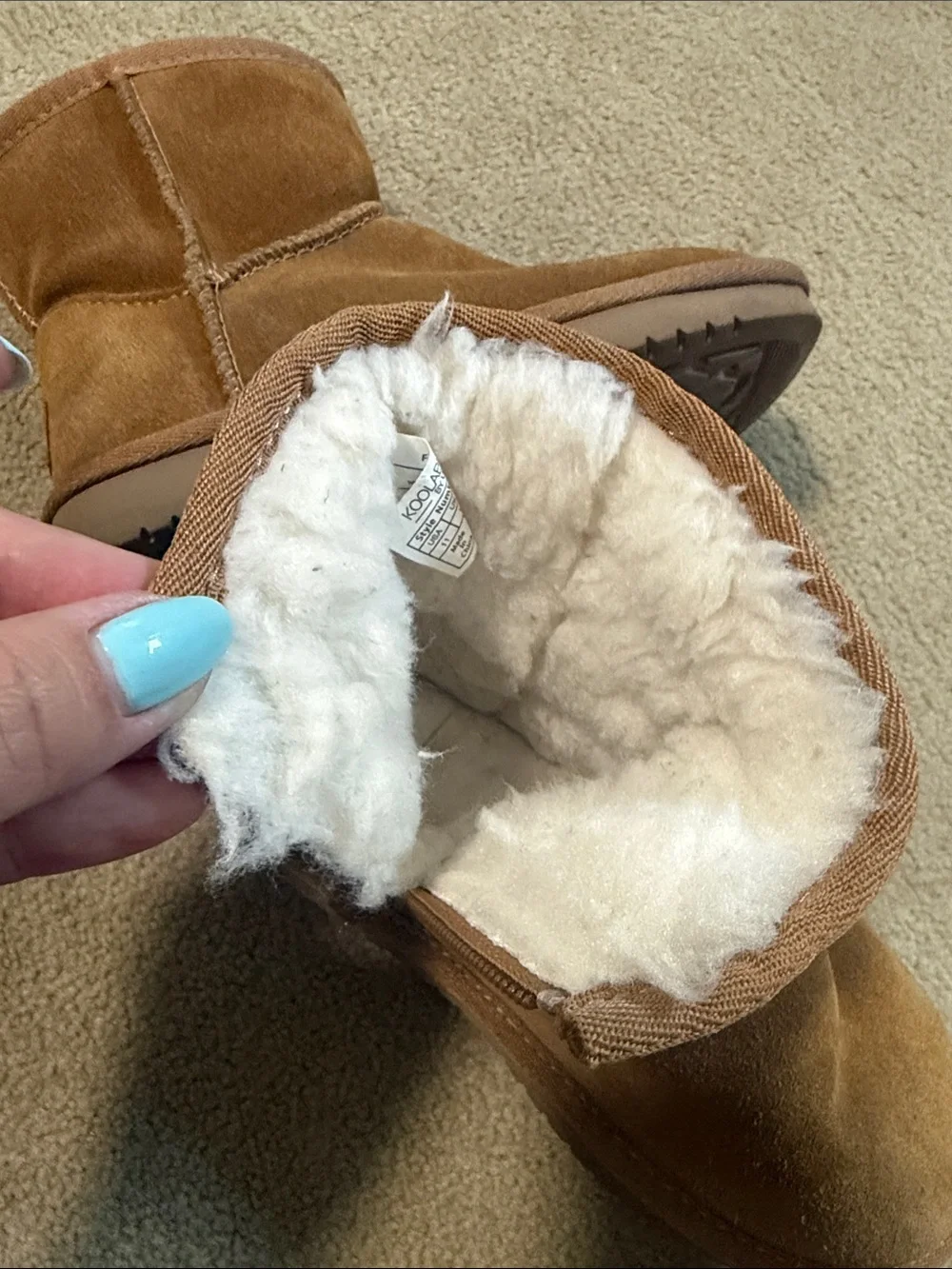 Koolaburra Kids Chestnut Suede-Look Faux-Shearling Boots